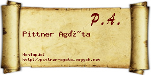 Pittner Agáta névjegykártya
